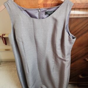 Kasper Light Gray Sleeveless Midi Sheath Dress